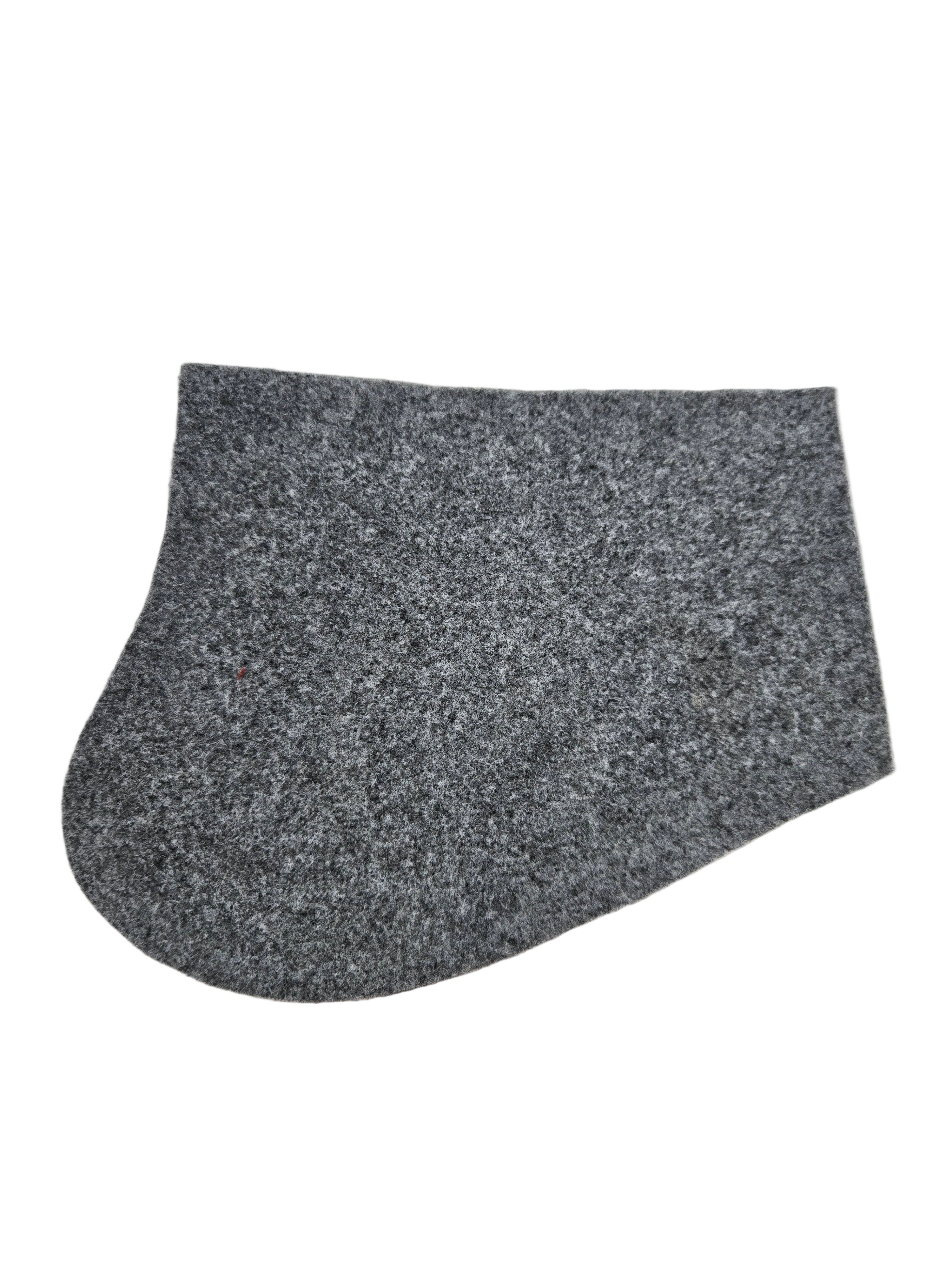 Gray textured fabric sample on a white background